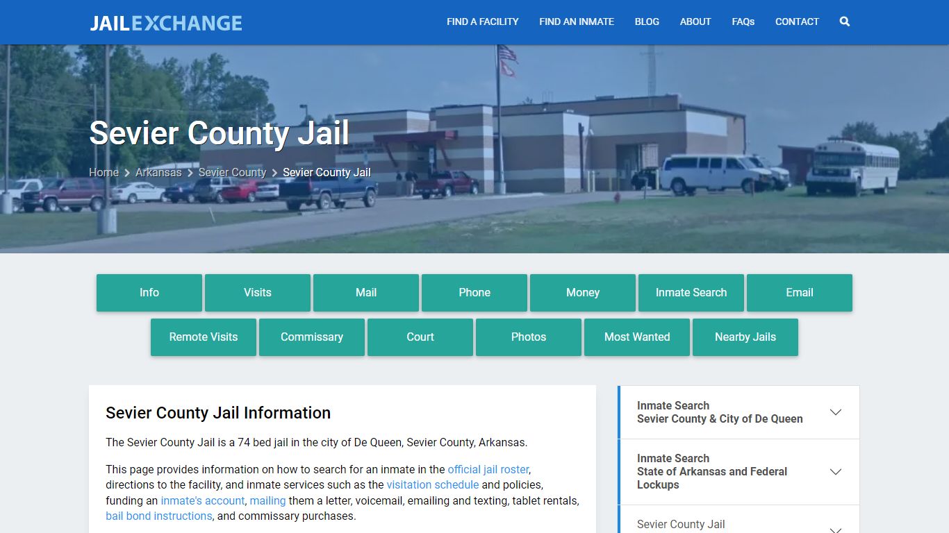 Sevier County Jail, AR Inmate Search, Information